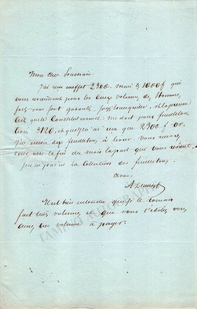 Dumas, Alexandre - Autograph Letter Signed