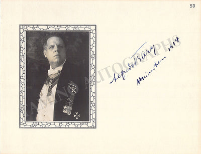 Bary, Alfred von - Signed Album Page + Photograph 1914