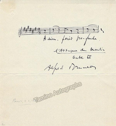 Bruneau, Alfred - Autograph Music Quote Signed