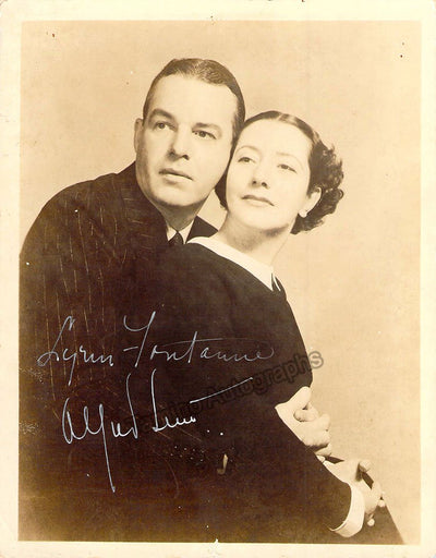 Lunt, Alfred - Fontanne, Lynne - Double Signed Photo