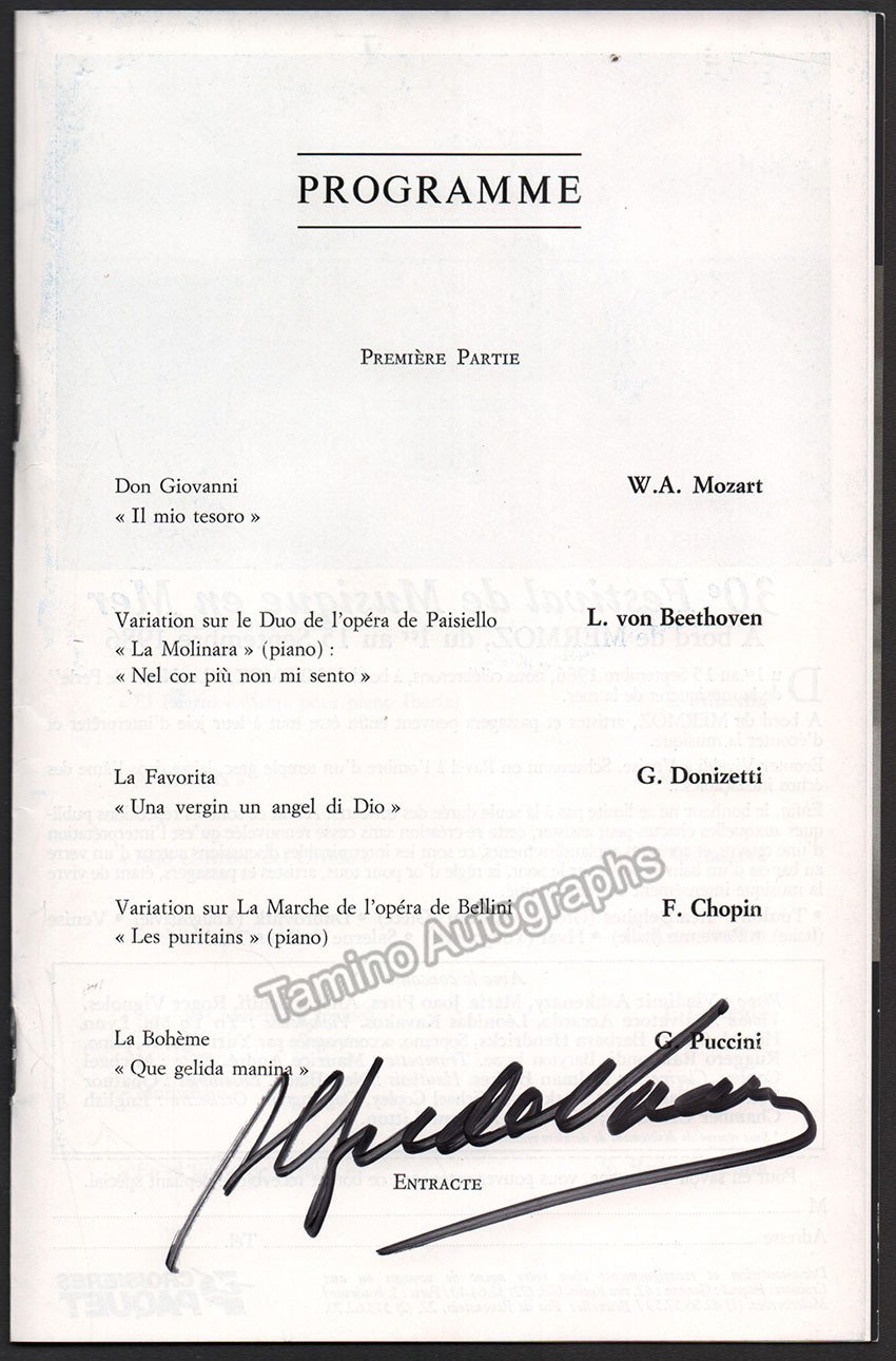 Kraus, Alfredo - Signed Program Paris 1986