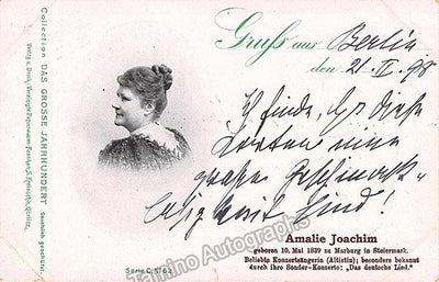 Joachim, Amalie - Signed Photograph 1898