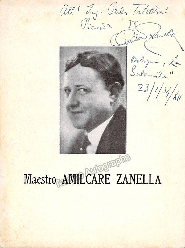 Zanella, Amilcare - Signed Photo 1934