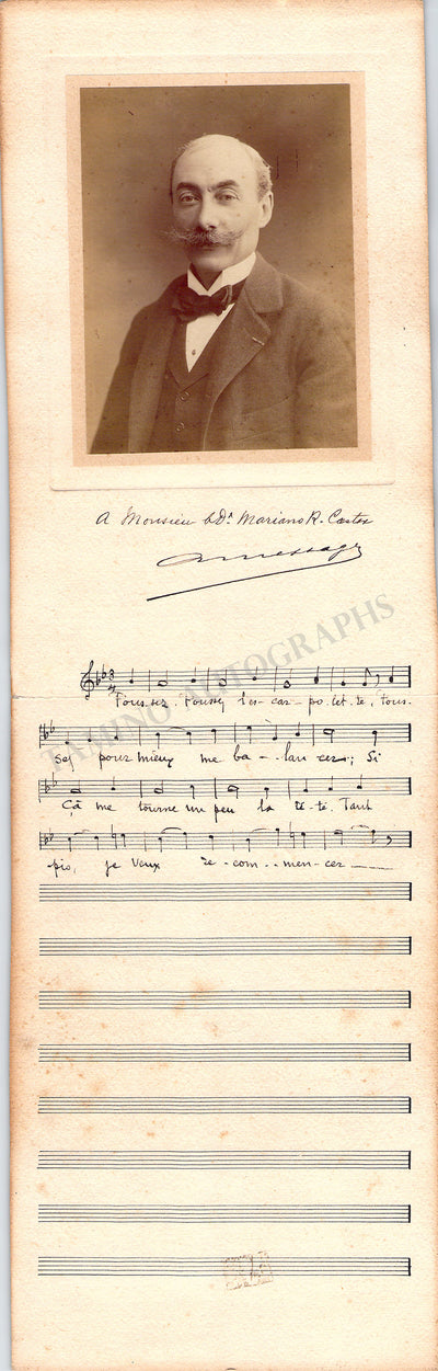 Messager, Andre - Large Autograph Music Quote Signed