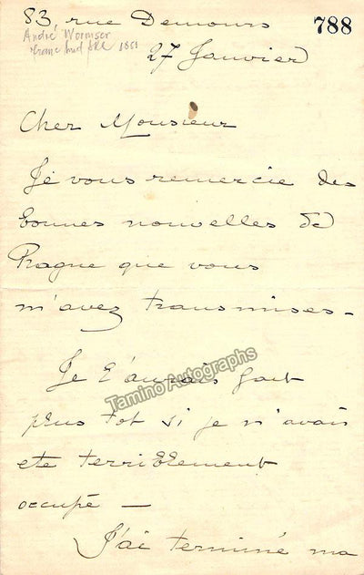 Wormser, Andre - Autograph Letter Signed