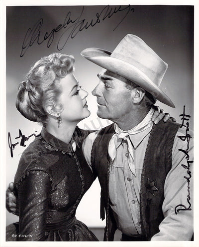 Lansbury, Angela - Scott, Randolph - Signed Photograph in "A Lawless Street"