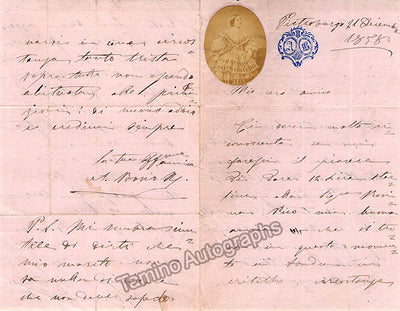Bosio, Angiolina - Autograph Letter Signed 1858