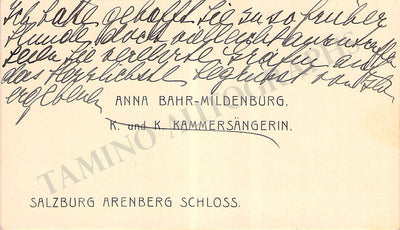 Bahr-Mildenburg, Anna