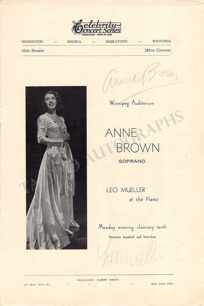 Opera Singers - Signed Program Covers 1943-1946