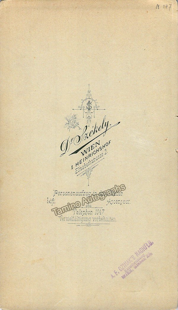 Dirkens, Annie - Signed Cabinet Photo 1899 - Tamino