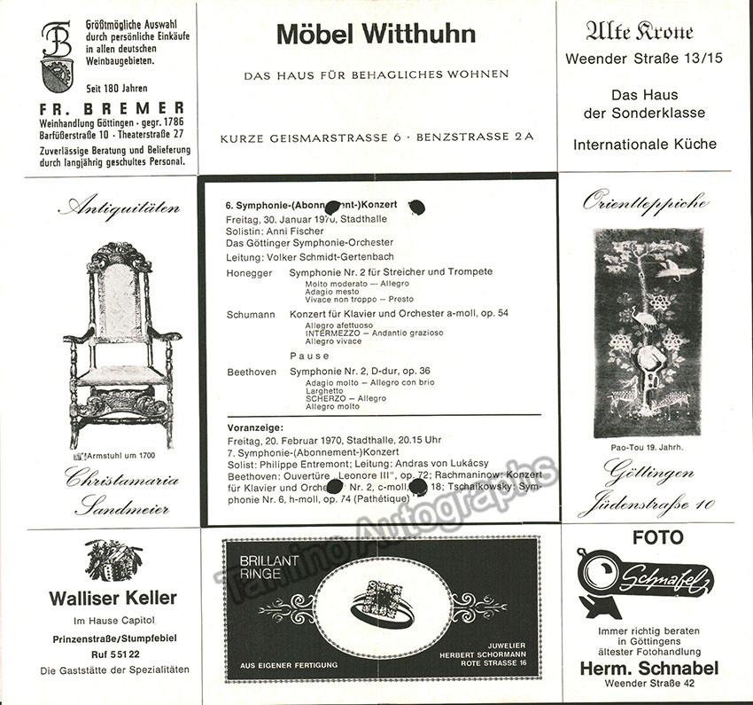 Annie Fischer signed program B2020 program WM bc3bfe13 609e 44e2 9cdf 4c945a038533