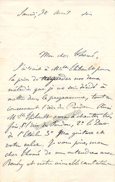 Taudou, Antoine-Barthelemy - Autograph Letter Signed