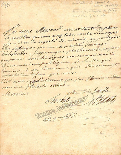 Saint-Huberty, Antoinette Cecile - Autograph Letter Signed 1785