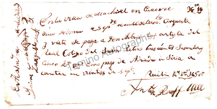 Raaff, Anton - Autograph Note Signed 1757