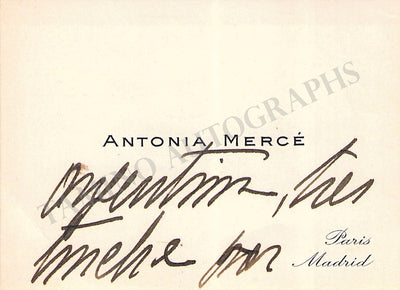 Merce, Antonia - Signed Business Card