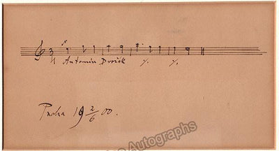 Dvorak, Antonin - Autograph Music Quote Signed 1900