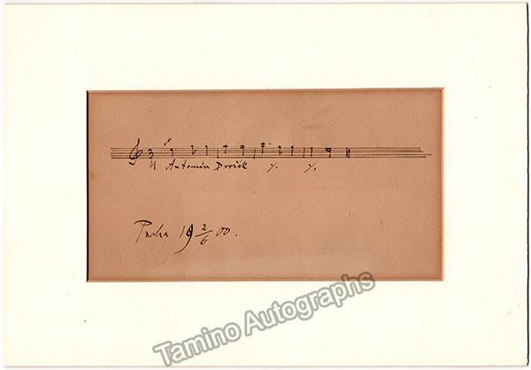 Dvorak, Antonin - Autograph Music Quote Signed 1900 - Tamino