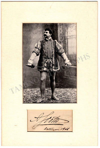 Scotti, Antonio - Signature Cut + Photograph 1908