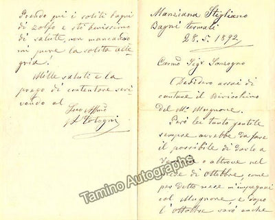 Cotogni, Antonio - Autograph Letter Signed 1892