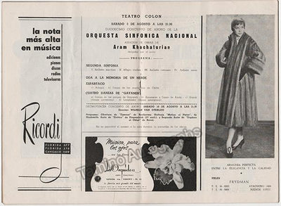 Khatchaturian, Aram - Concert Program Buenos Aires 1957