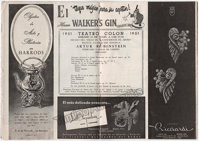 Rubinstein, Artur - Concert Program Buenos Aires 1951