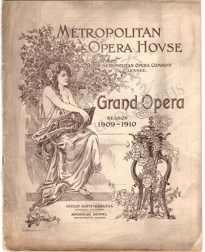Metropolitan Opera - Program "Alessandro Stradella" 1910