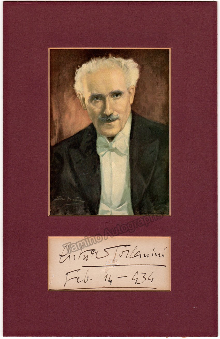 Toscanini, Arturo - Signature Matted with Portrait