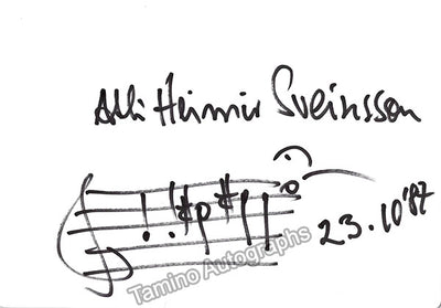 Sveinsson, Atli Heimir - Autograph Music Quote Signed 1987