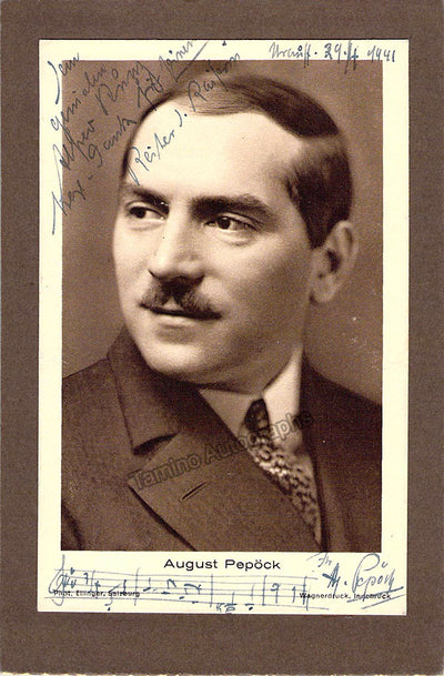 Pepock, August - Signed Photograph with Music Quote