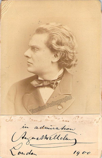 Wilhelmj, August - Cabinet Photo with signature & Autograph Letter Signed