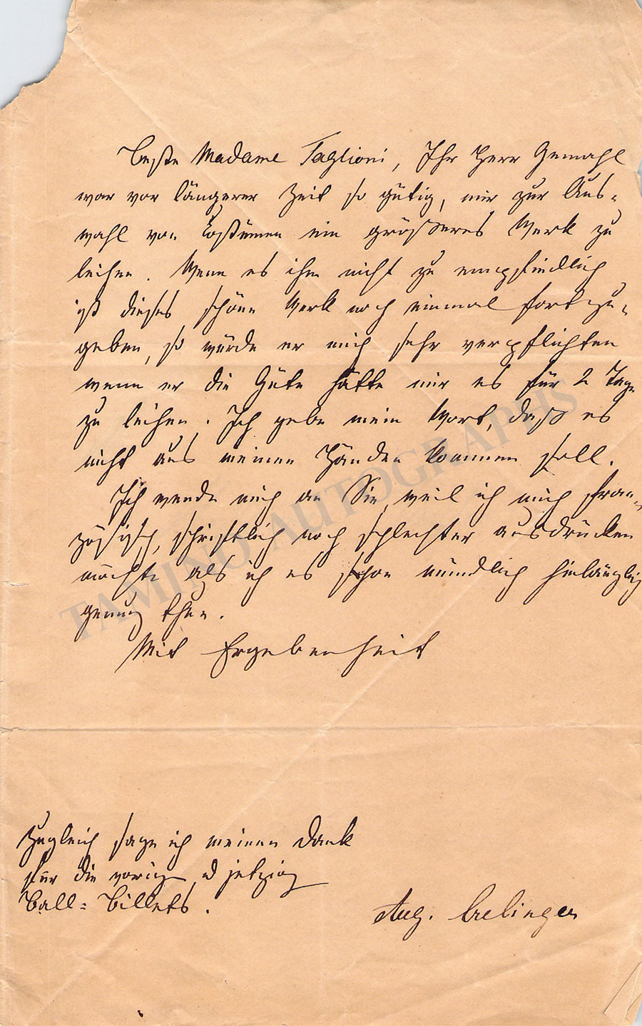 Taglione Family - Autographs Lot