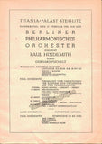 Hindemith, Paul - Lot of 5 Concert Programs 1949-1957