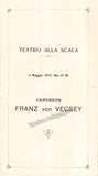 Vecsey, Franz von - Concert Program Milan 1914