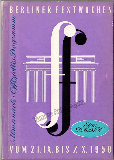 Gould, Glenn - Concert Program 1958