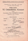 Krauss, Clemens - 5 Wiener Tonkunstler-Orchester Programs 1923-1926