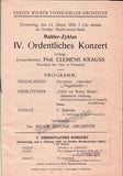 Krauss, Clemens - 5 Wiener Tonkunstler-Orchester Programs 1923-1926