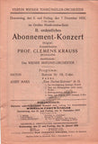 Krauss, Clemens - 5 Wiener Tonkunstler-Orchester Programs 1923-1926