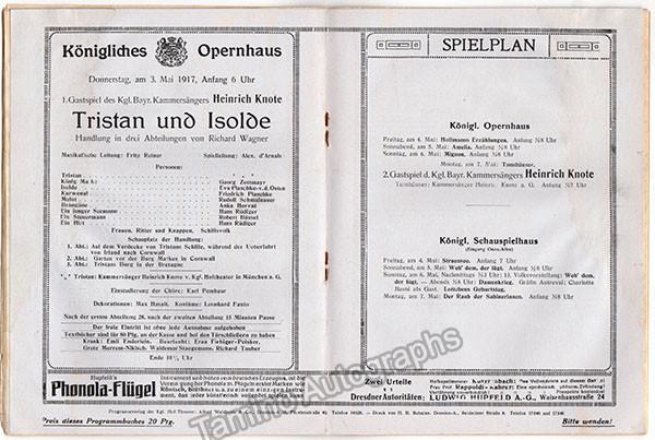 Tristan und Isolde - Dresden Konigliche Hof-Theater - Fritz Reiner 1917