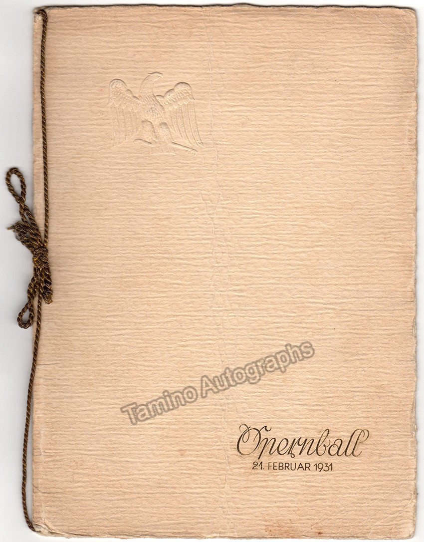Vienna Opernball Program + Ticket Stub 1931