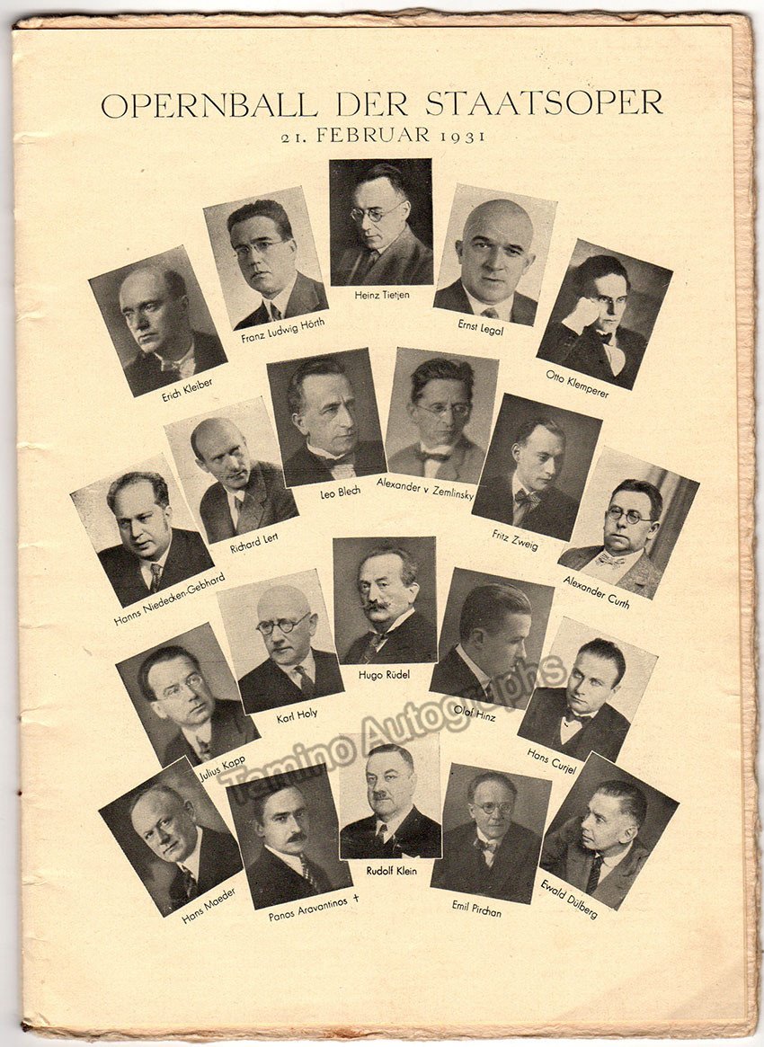 Vienna Opernball Program + Ticket Stub 1931 - Tamino