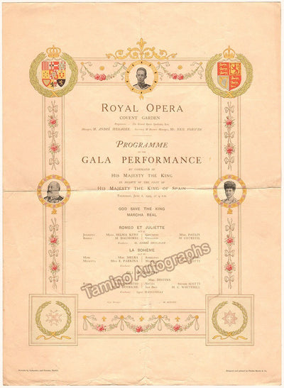 Gala Program Royal Opera House - London 1905