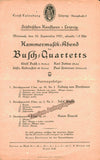 Busch Quartet - Program Leipzig 1921, 1928