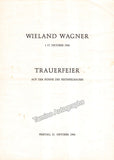 Wagner, Wieland - Official program for his Mourning Ceremony 1966