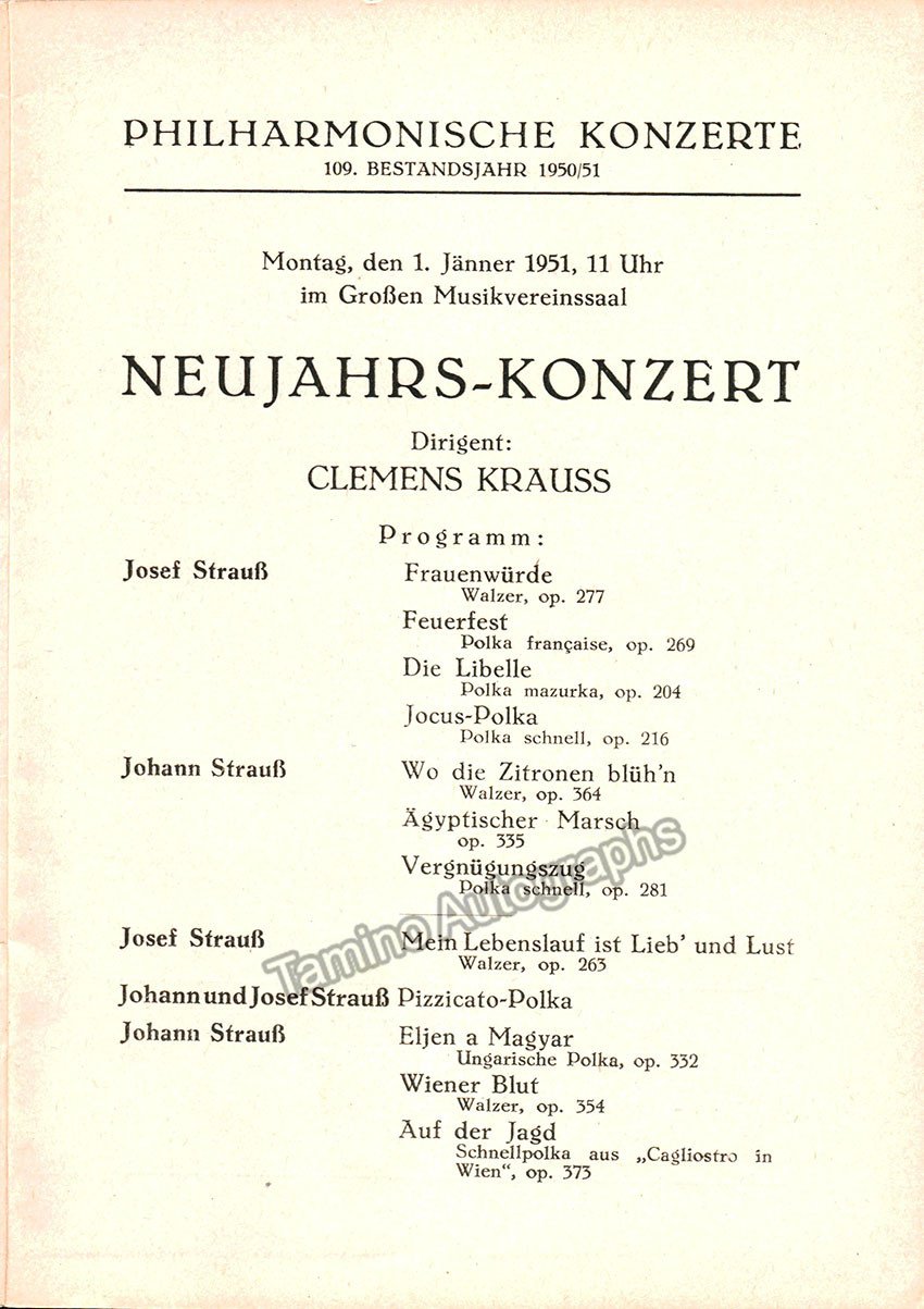 Krauss, Clemens - New Year´s Concert with Vienna Philharmonic 1949-1950-1951
