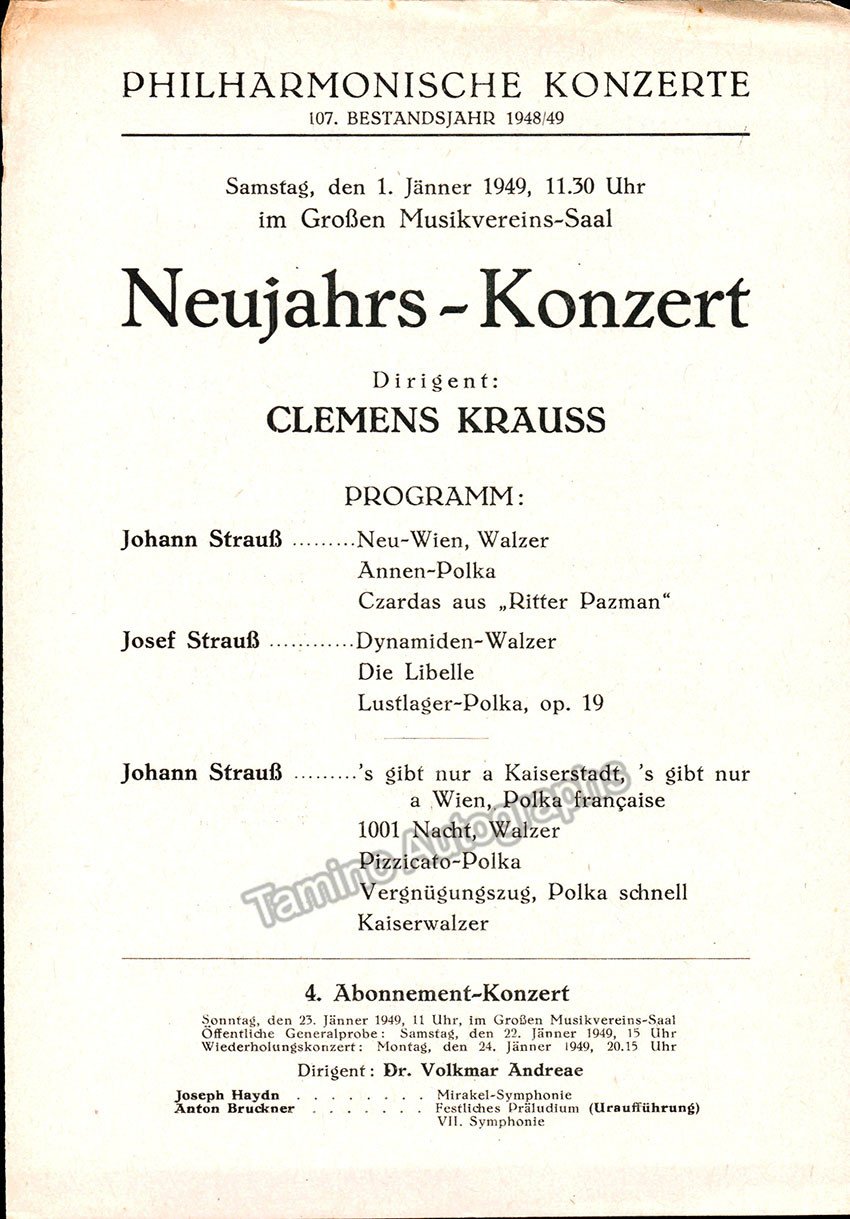 Krauss, Clemens - New Year´s Concert with Vienna Philharmonic 1949-1950-1951 - Tamino