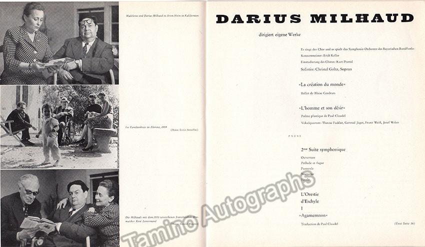 Milhaud, Darius - Concert Program Munich 1962 – Tamino