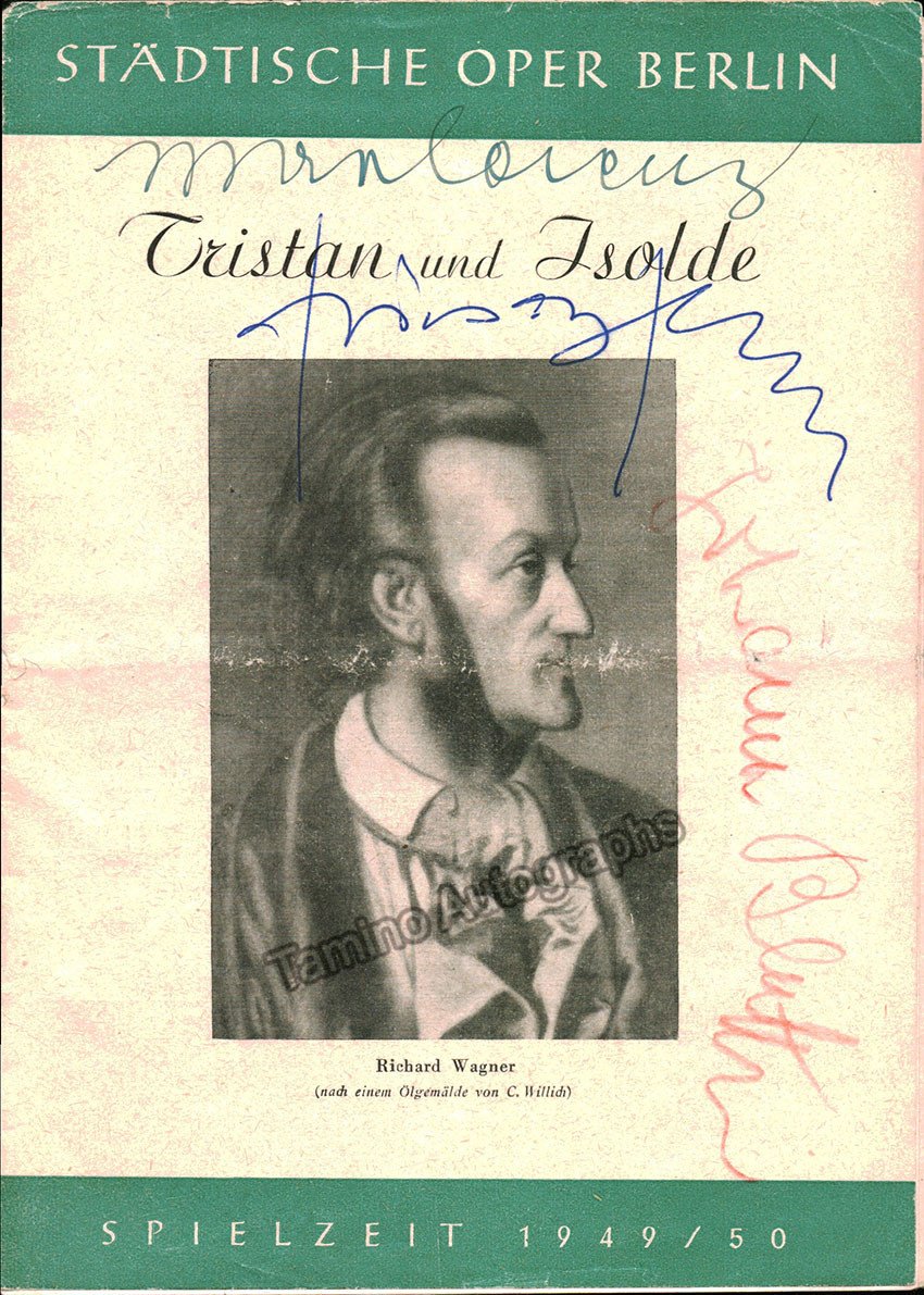 Fricsay, Ferenc - Lorenz, Max - Blatter, Johanna - Signed Program Berlin 1950