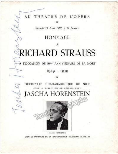 Horenstein, Jascha - Signed Program 1959