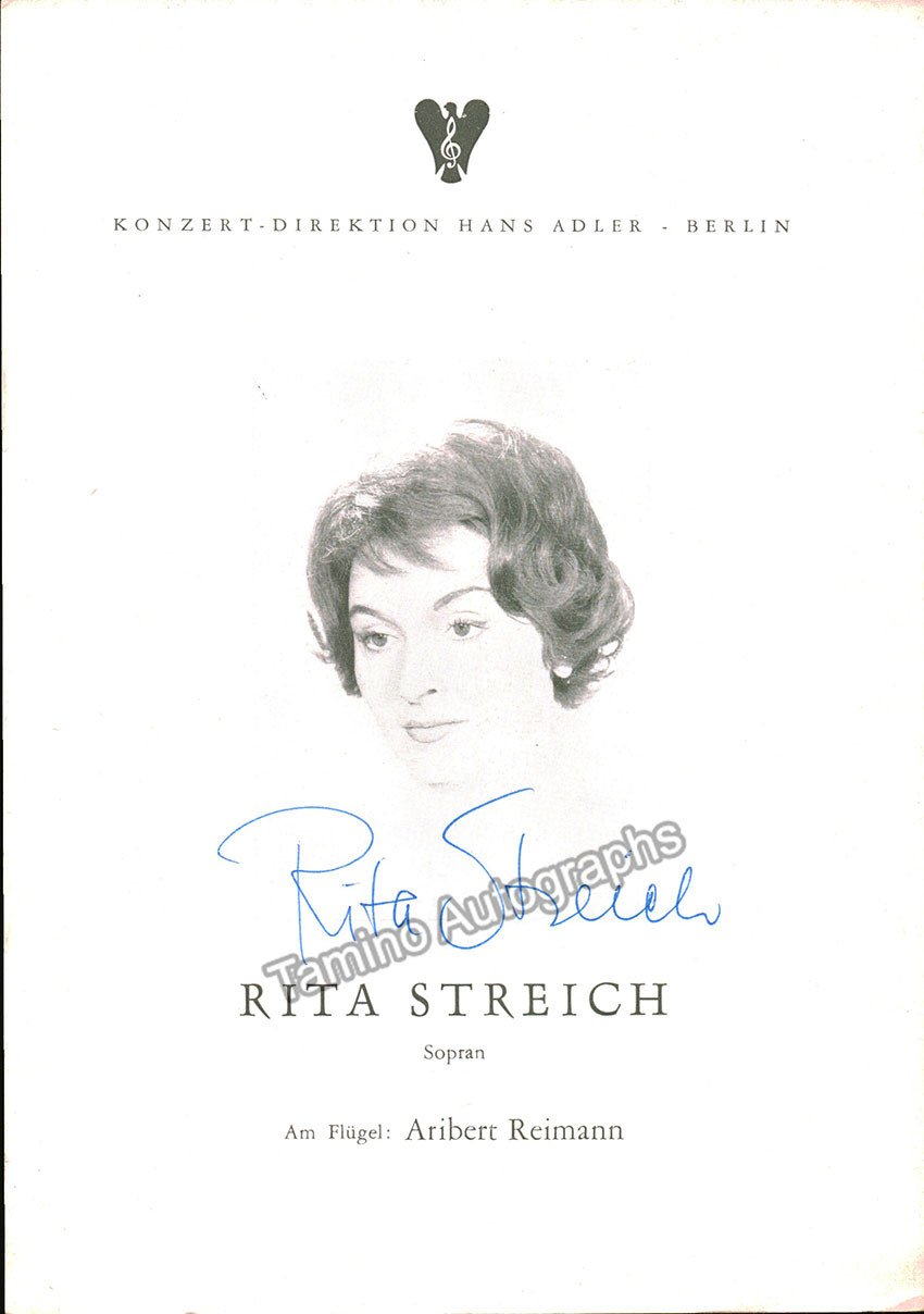 Streich, Rita - Signed Program Berlin 1961