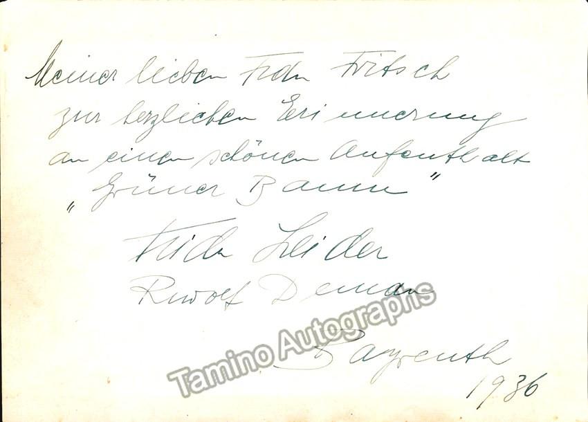 Leider, Frida - Lot of 4 Signed Album Pages - Tamino